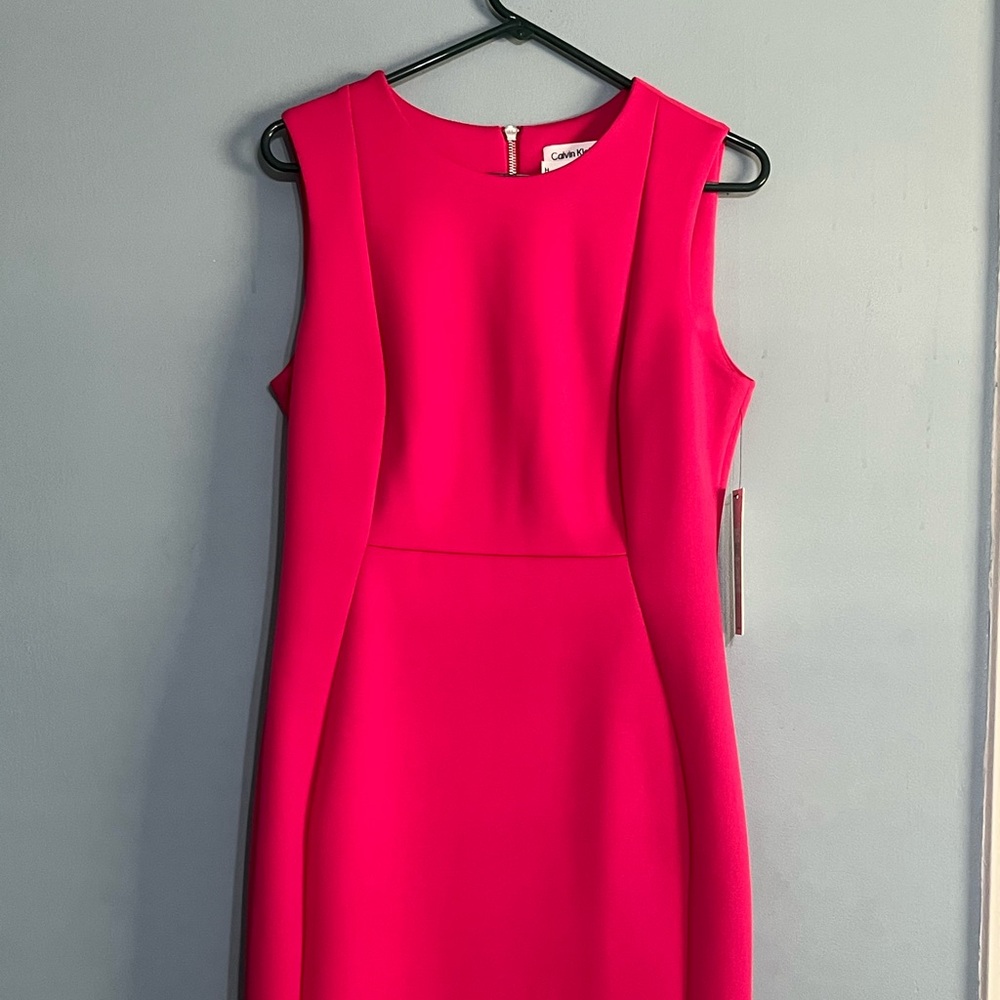 Calvin Klein Vibrant Pink Midi Dress
